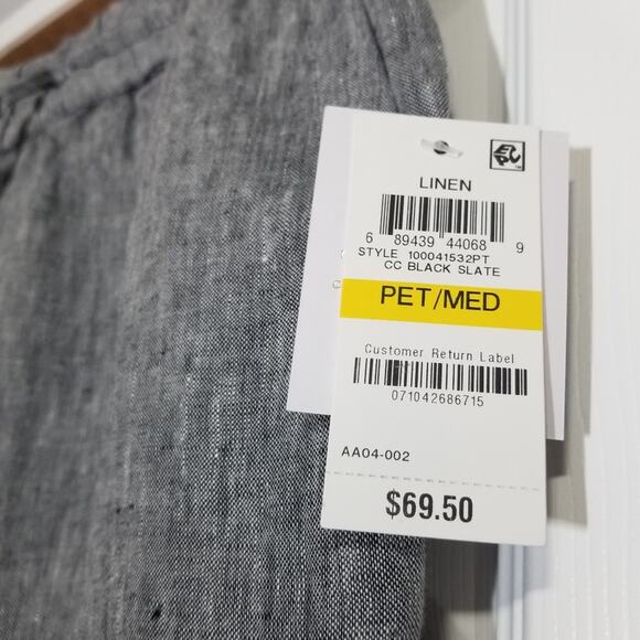 NWT Charter Club Grey Linen Pants - Picture 7 of 7